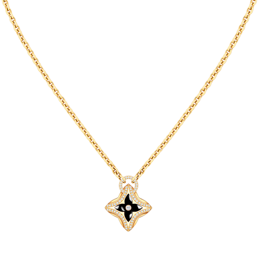 [Rose Jewelrys]STAR PEDANT PINK GOLD DIAMOND NECKLACE