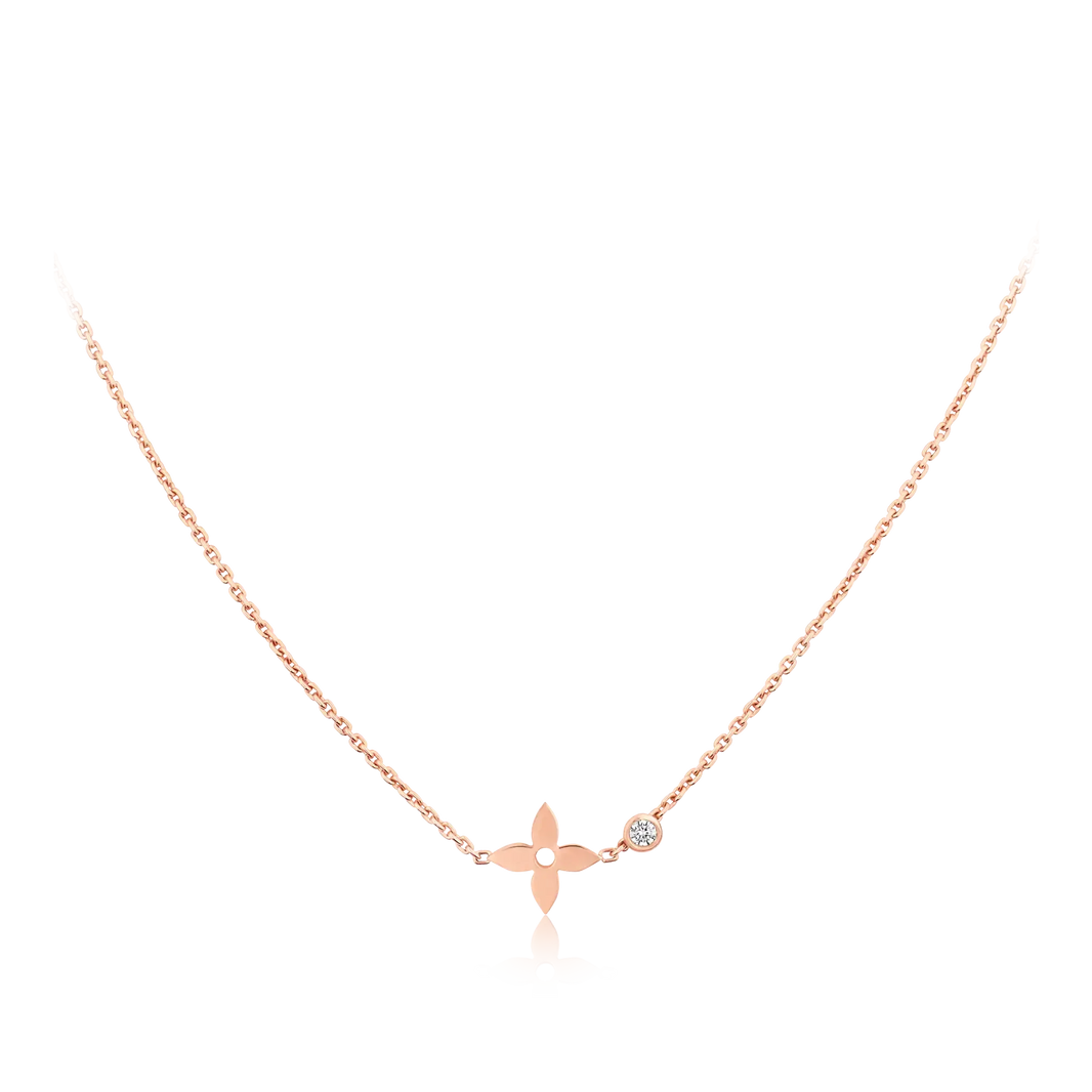 [🌹Rose💎]BLOSSOM PENDANT PINK GOLD AND DIAMOND