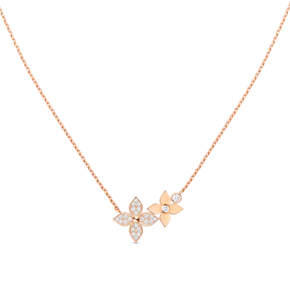 []STAR BLOSSOM NECKLACE PINK GOLD DIAMONDS