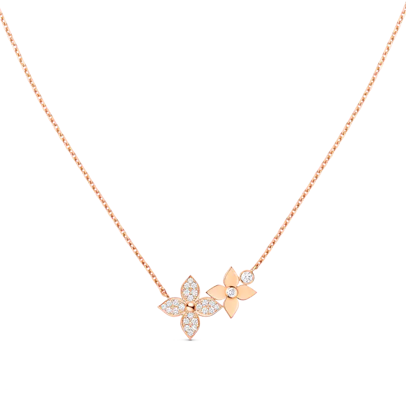 [Rose Jewelrys]STAR BLOSSOM NECKLACE PINK GOLD DIAMONDS