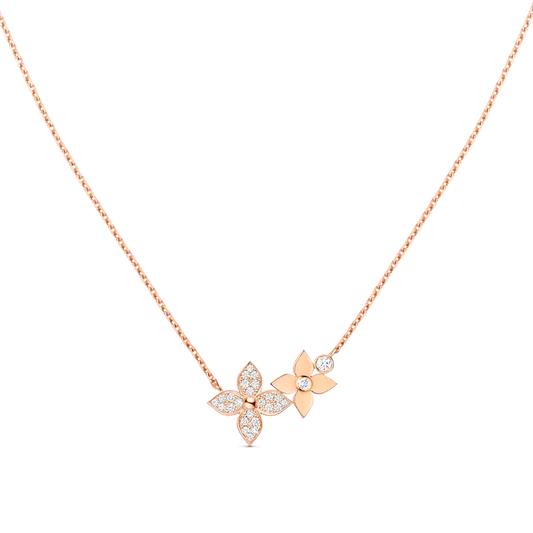 [Rose Jewelrys]STAR BLOSSOM NECKLACE PINK GOLD DIAMONDS