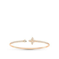 [🌹Rose💎]IDYLLE PINK GOLD OPEN BRACELET DIAMOND PAVED