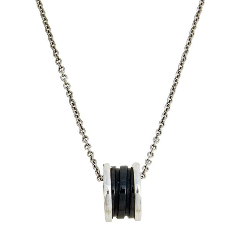 [Rose Jewelrys]ZERO 1 BLACK CERAMIC SILVER NECKLACE