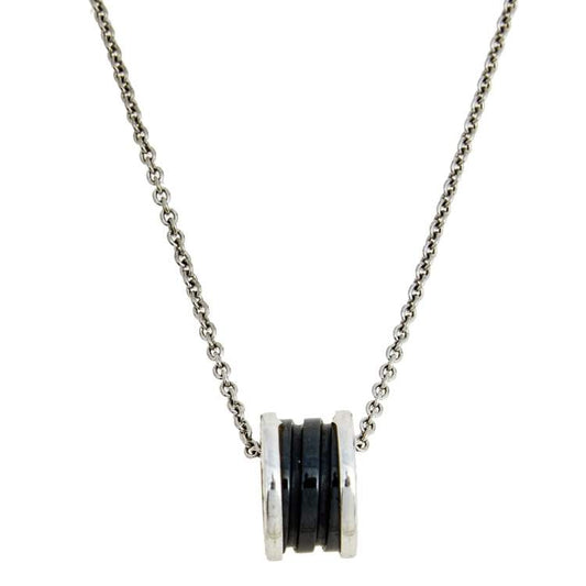 [Rose Jewelrys]ZERO 1 BLACK CERAMIC SILVER NECKLACE