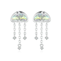 Iridescent Jellyfish Earrings Studs for Women Teen Girls