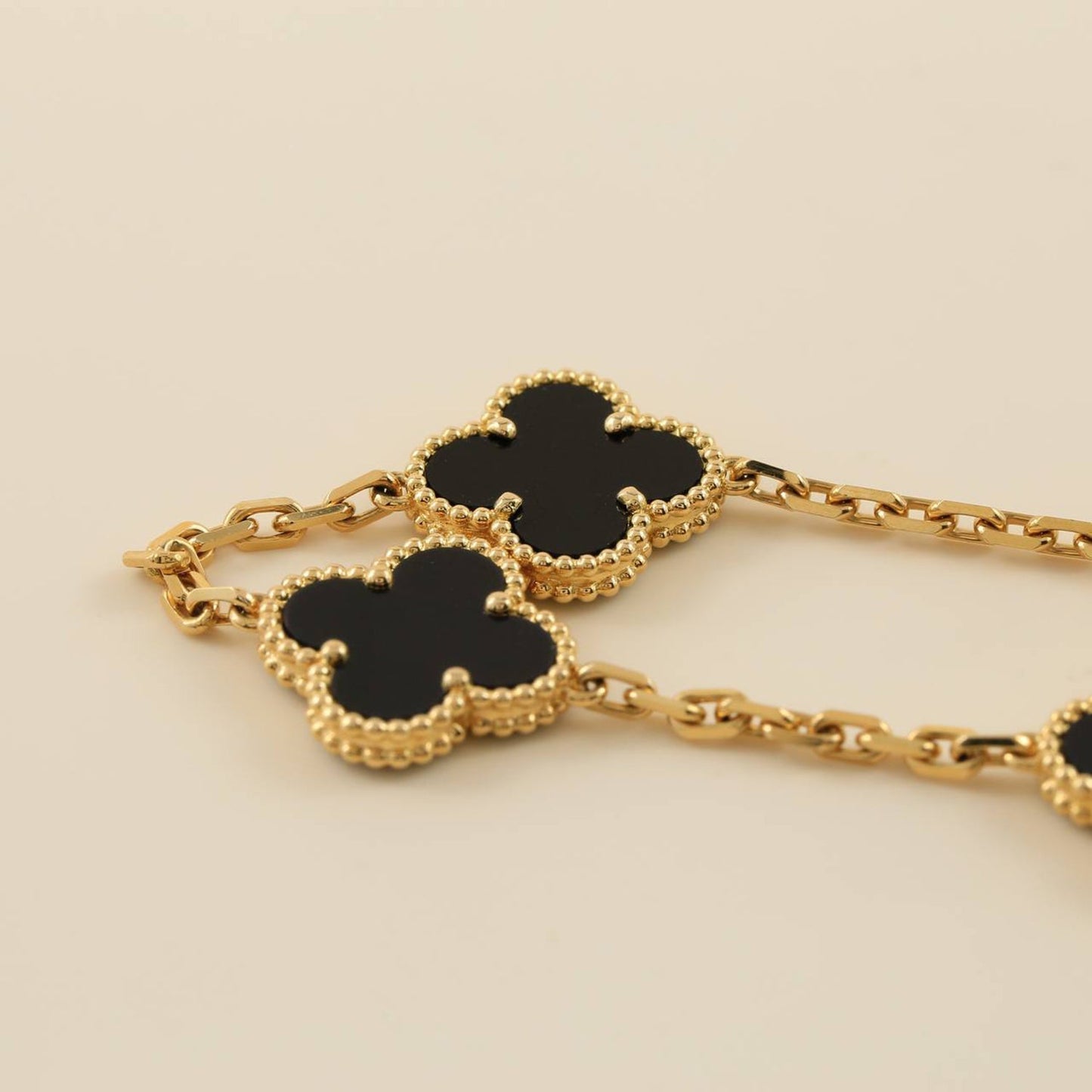 [Rose Jewelrys]CLOVER  5 MOTIFS BLACK ONYX BRACELET
