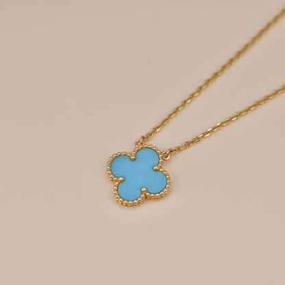 [Rose Jewelrys]CLOVER 15MM VINTAGE TURQUOISE NECKLACE