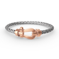 [🌹Rose💎]FORCE LARGE HORSESHOE NO DIAMOND BRACELET ROSE GOLD