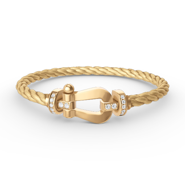 [Rose Jewelrys]FORCE LARGE HORSESHOE HALF DIAMOND BRACELET GOLD