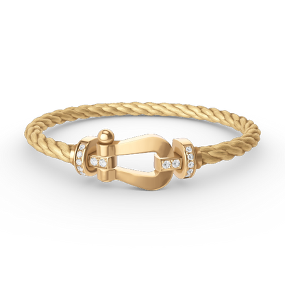 [Rose Jewelrys]FORCE LARGE HORSESHOE HALF DIAMOND BRACELET GOLD