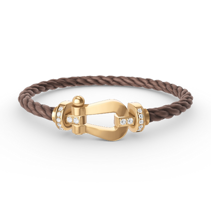 [Rose Jewelrys]FORCE LARGE HORSESHOE HALF DIAMOND BRACELET GOLD