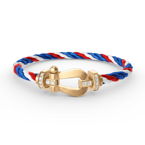 [Rose Jewelrys]FORCE LARGE HORSESHOE HALF DIAMOND BRACELET GOLD