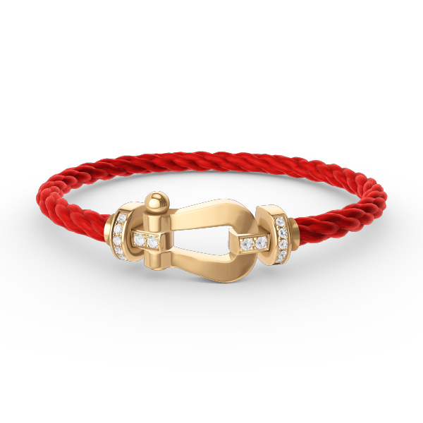 [Rose Jewelrys]FORCE LARGE HORSESHOE HALF DIAMOND BRACELET GOLD