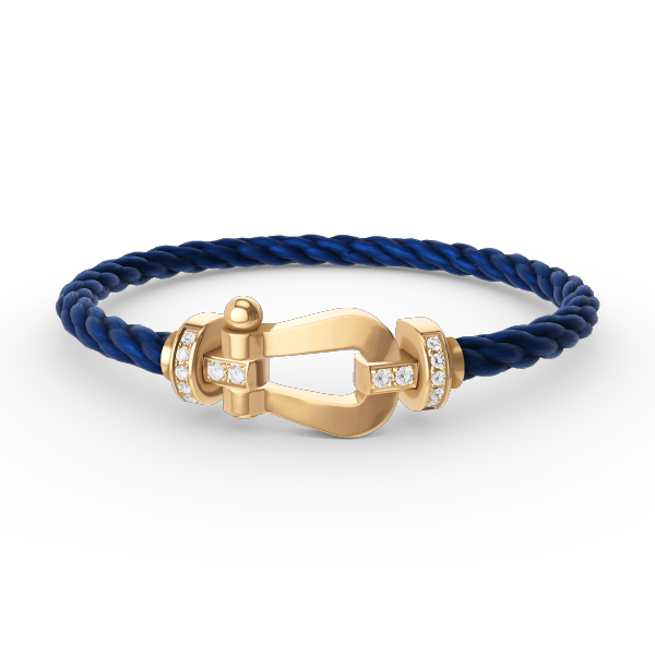 [Rose Jewelrys]FORCE LARGE HORSESHOE HALF DIAMOND BRACELET GOLD