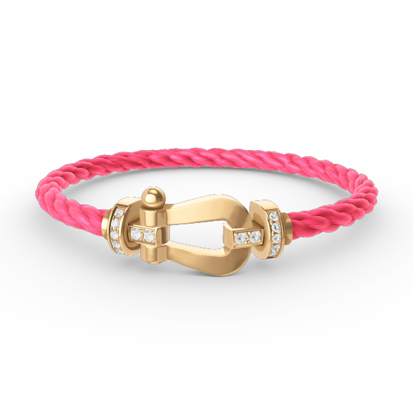 [Rose Jewelrys]FORCE LARGE HORSESHOE HALF DIAMOND BRACELET GOLD