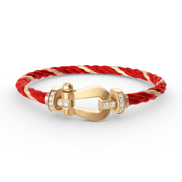 [Rose Jewelrys]FORCE LARGE HORSESHOE HALF DIAMOND BRACELET GOLD