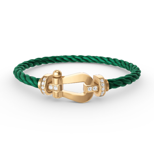 [Rose Jewelrys]FORCE LARGE HORSESHOE HALF DIAMOND BRACELET GOLD