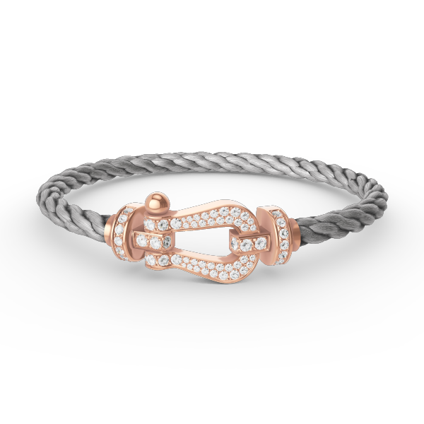 [Rose Jewelrys]FORCE LARGE HORSESHOE FULL DIAMOND BRACELET ROSE GOLD