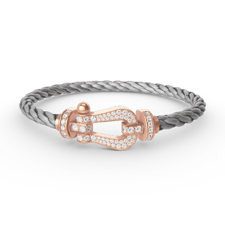 [🌹Rose💎]FORCE LARGE HORSESHOE FULL DIAMOND BRACELET ROSE GOLD