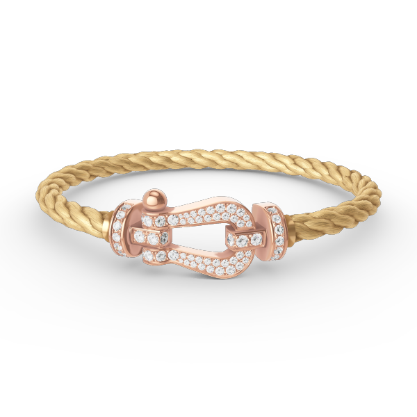 [Rose Jewelrys]FORCE LARGE HORSESHOE FULL DIAMOND BRACELET ROSE GOLD