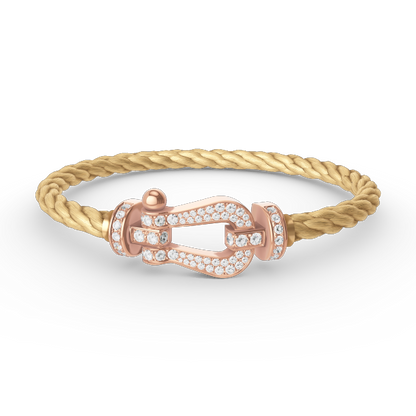 [Rose Jewelrys]FORCE LARGE HORSESHOE FULL DIAMOND BRACELET ROSE GOLD