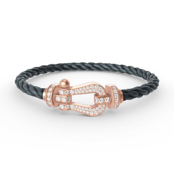 [Rose Jewelrys]FORCE LARGE HORSESHOE FULL DIAMOND BRACELET ROSE GOLD
