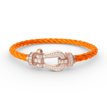 [Rose Jewelrys]FORCE LARGE HORSESHOE FULL DIAMOND BRACELET ROSE GOLD
