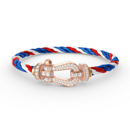 [Rose Jewelrys]FORCE LARGE HORSESHOE FULL DIAMOND BRACELET ROSE GOLD