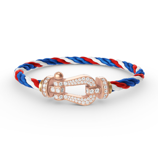 [Rose Jewelrys]FORCE LARGE HORSESHOE FULL DIAMOND BRACELET ROSE GOLD