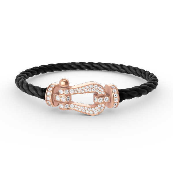 [Rose Jewelrys]FORCE LARGE HORSESHOE FULL DIAMOND BRACELET ROSE GOLD
