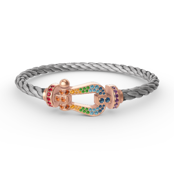 []FORCE LARGE HORSESHOE  COLORED DIAMOND BRACELET ROSE GOLD