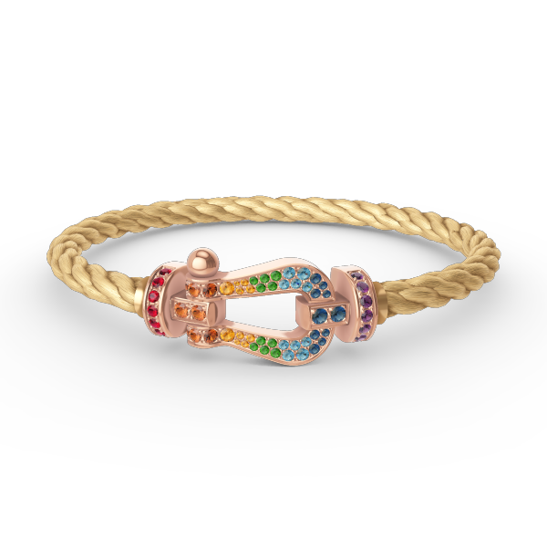 []FORCE LARGE HORSESHOE  COLORED DIAMOND BRACELET ROSE GOLD
