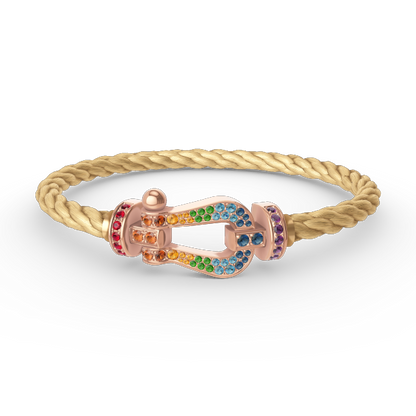 []FORCE LARGE HORSESHOE  COLORED DIAMOND BRACELET ROSE GOLD
