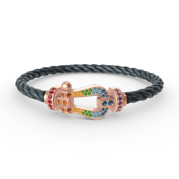 []FORCE LARGE HORSESHOE  COLORED DIAMOND BRACELET ROSE GOLD