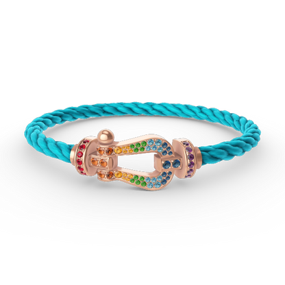 []FORCE LARGE HORSESHOE  COLORED DIAMOND BRACELET ROSE GOLD