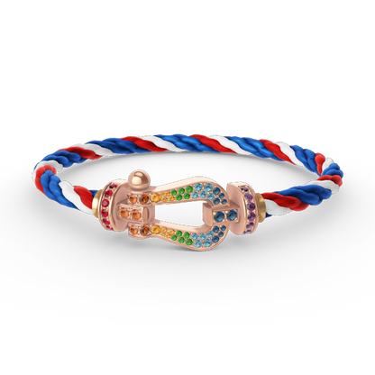 []FORCE LARGE HORSESHOE  COLORED DIAMOND BRACELET ROSE GOLD