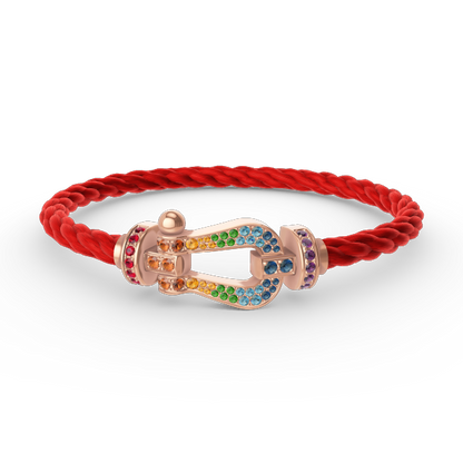 []FORCE LARGE HORSESHOE  COLORED DIAMOND BRACELET ROSE GOLD