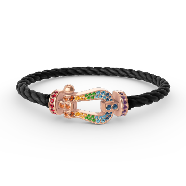[]FORCE LARGE HORSESHOE  COLORED DIAMOND BRACELET ROSE GOLD