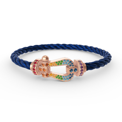 []FORCE LARGE HORSESHOE  COLORED DIAMOND BRACELET ROSE GOLD