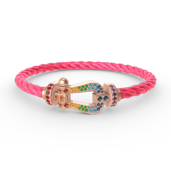 []FORCE LARGE HORSESHOE  COLORED DIAMOND BRACELET ROSE GOLD