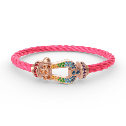[]FORCE LARGE HORSESHOE  COLORED DIAMOND BRACELET ROSE GOLD