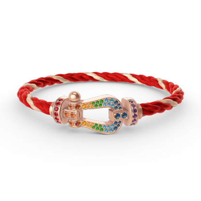 []FORCE LARGE HORSESHOE  COLORED DIAMOND BRACELET ROSE GOLD