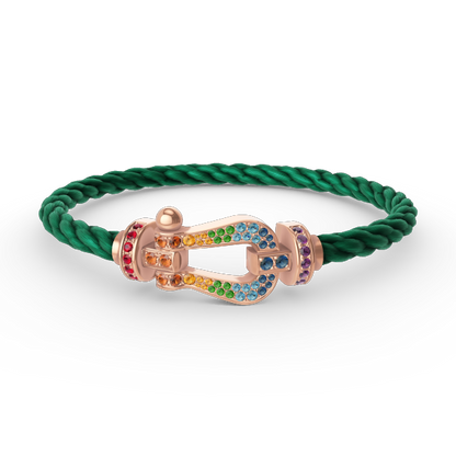 []FORCE LARGE HORSESHOE  COLORED DIAMOND BRACELET ROSE GOLD