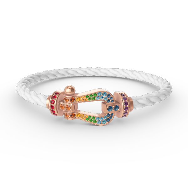 []FORCE LARGE HORSESHOE  COLORED DIAMOND BRACELET ROSE GOLD