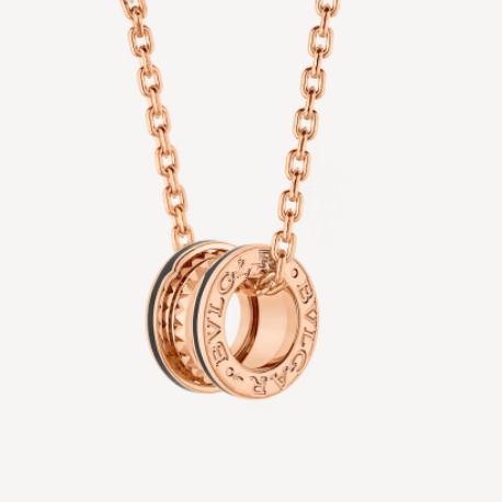 [Rose Jewelrys]ZERO 1 ROCK PEDANT PINK GOLD BLACK NECKLACE