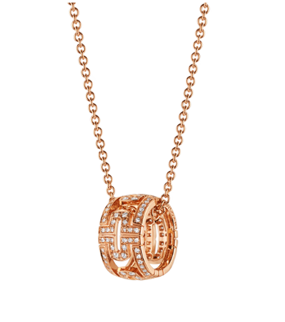 [Rose Jewelrys]PARENTESI NECKLACE PINK GOLD DIAMOND