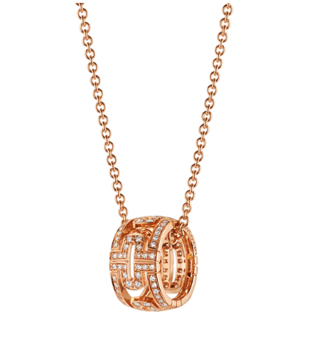 [Rose Jewelrys]PARENTESI NECKLACE PINK GOLD DIAMOND