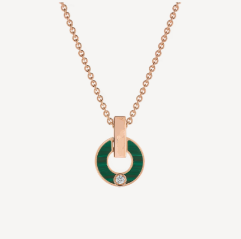 [Rose Jewelrys]GARI NECKLACE PINK GOLD MALACHITE