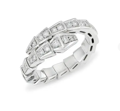[Rose Jewelrys]SERPENTI RING SILVER DIAMOND PAVED 4MM