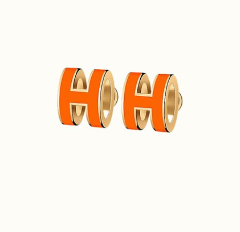 [Rose Jewelrys]MINI POP H EARRINGS ORANGE